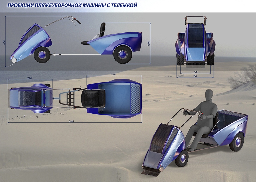 Персональный сайт - ⓔ Пляжеуборочная машина на базе мотоблока